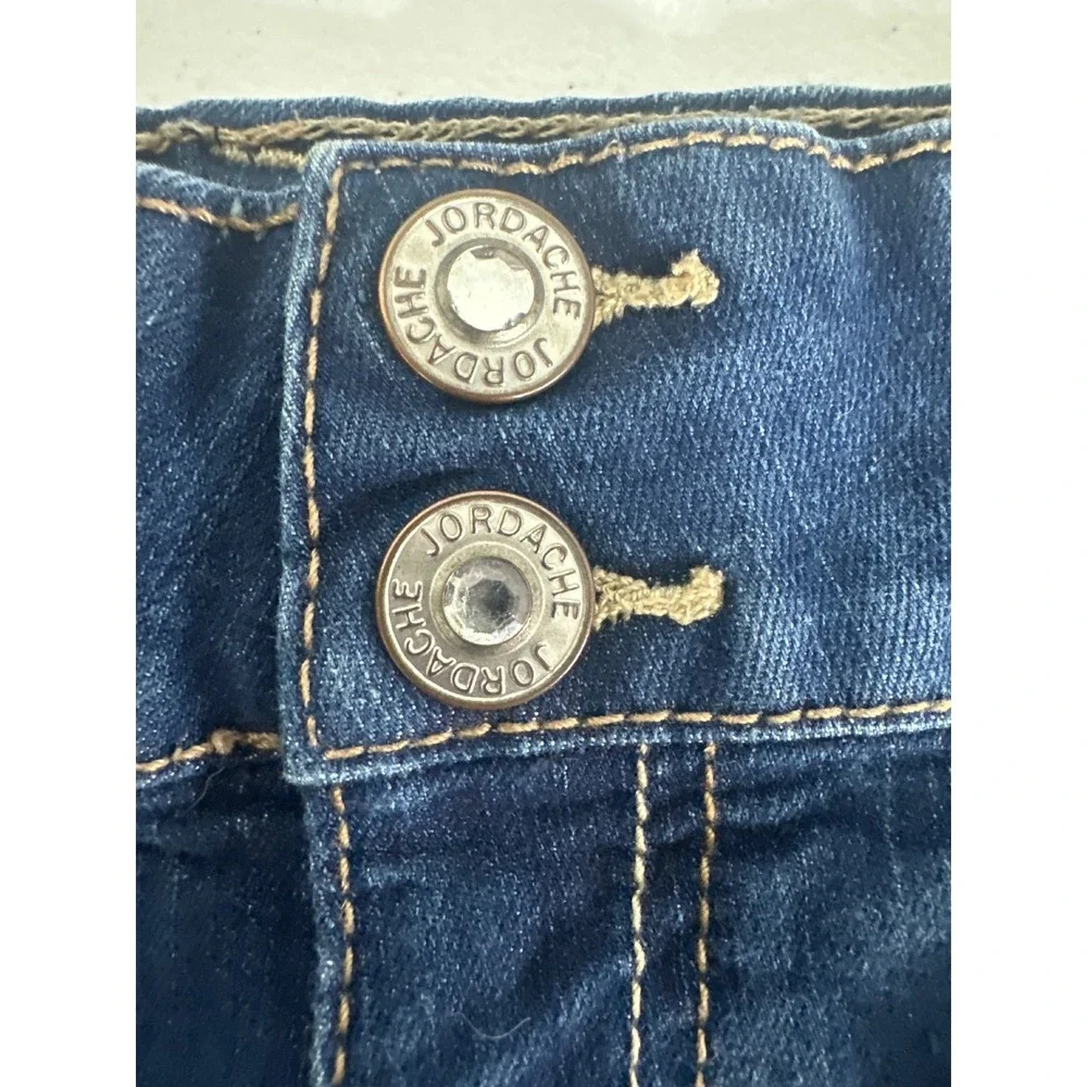 Jordache Girls Dark Wash Cuffed Denim Shorts Size 7 Double Button JZ23648C14